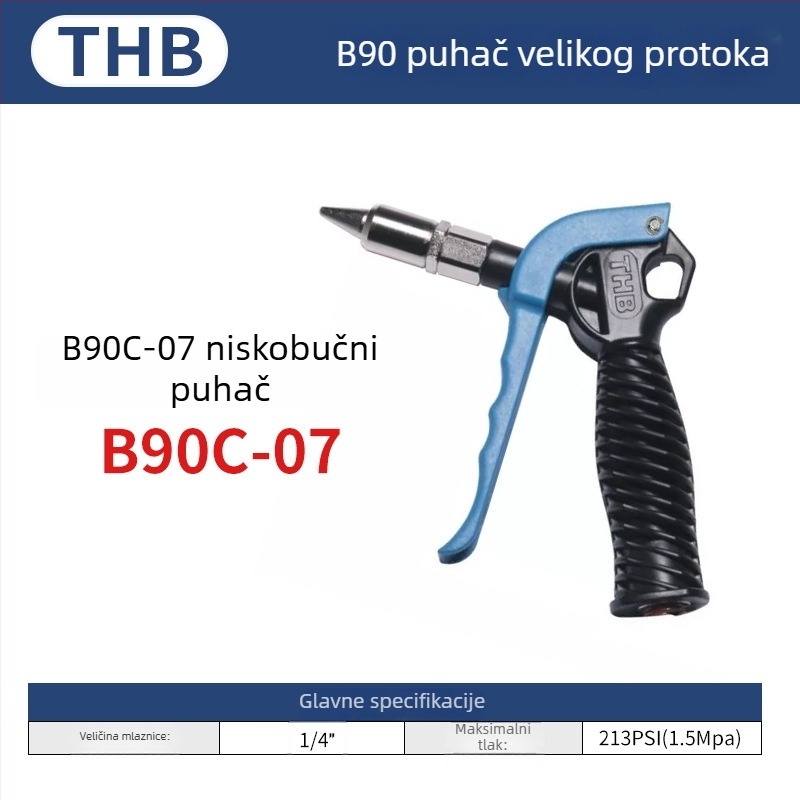 THB pneumatska puška za prašinu, visok protok, produžena plastična ručka, metalna konstrukcija, dvostruka namjena