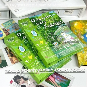 Oxygen Forest A5 album za kartice, korejskog stila inspiriranog Instagramom, 3-inčne kartice za obožavatelje, četiri džepa, pohrana razglednica promjera 5 inča