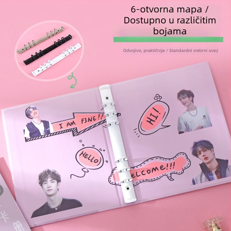 Prilagođeni A4/A5 album za kartice s tvrdim kućištem, fotografije po narudžbi, 3-inčni raspored s četiri kvadrata, album s rastavljivim listovima, 6-inčni album za razglednice