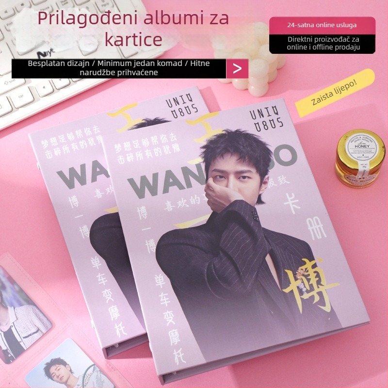 Prilagođeni A4/A5 album za kartice s tvrdim kućištem, fotografije po narudžbi, 3-inčni raspored s četiri kvadrata, album s rastavljivim listovima, 6-inčni album za razglednice