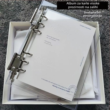 A5 proziran akril fotoalbum s rastavljivim listovima, četverostruki raspored za 3-inčne fotografije, prilagodljiv