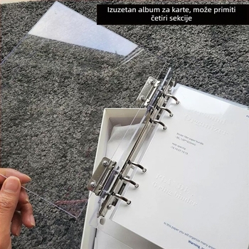A5 proziran akril fotoalbum s rastavljivim listovima, četverostruki raspored za 3-inčne fotografije, prilagodljiv