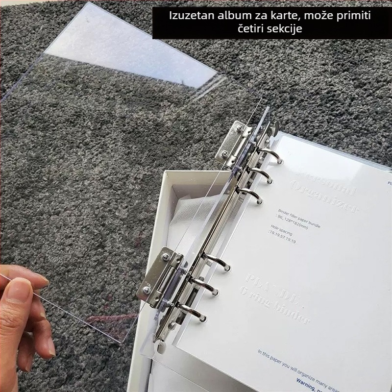 A5 proziran akril fotoalbum s rastavljivim listovima, četverostruki raspored za 3-inčne fotografije, prilagodljiv