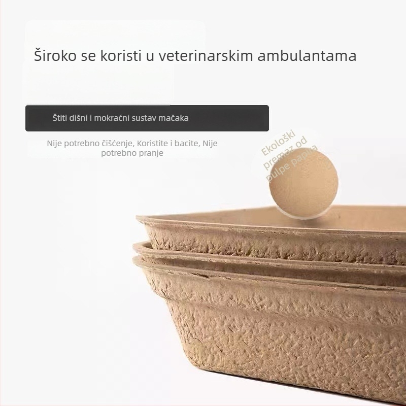 Jednokratna kutija za mačke, privremena prenosna toaletna kutija, debela kartonska kutija s pločom za grebanje