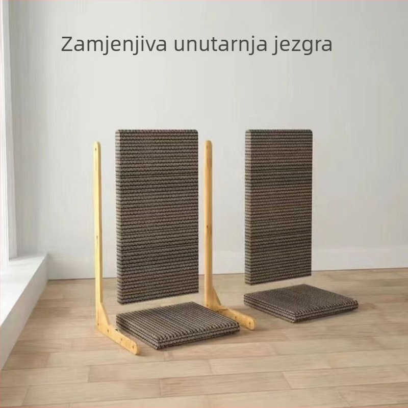 Zidna L-oblik mačja grebalica s integriranim gnijezdom, otporna na kidanje, extra velika, za sve sezone