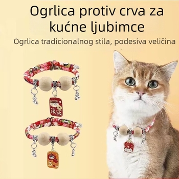 Ovratnik od kamforovog drveta s zvončićem za kućne ljubimce — vanjska zaštita od parazita, zaštita od buha i krpelja, ogrlica za pse i mačke