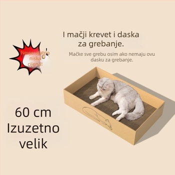 Velika kartonska kućica za mačke s pločom za grebanje, otporna na grebanje