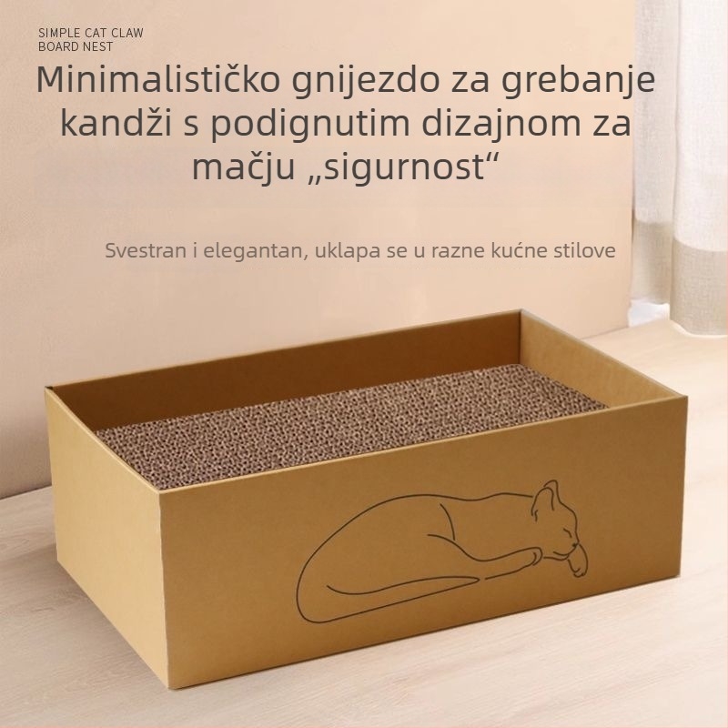 Velika kartonska kućica za mačke s pločom za grebanje, otporna na grebanje