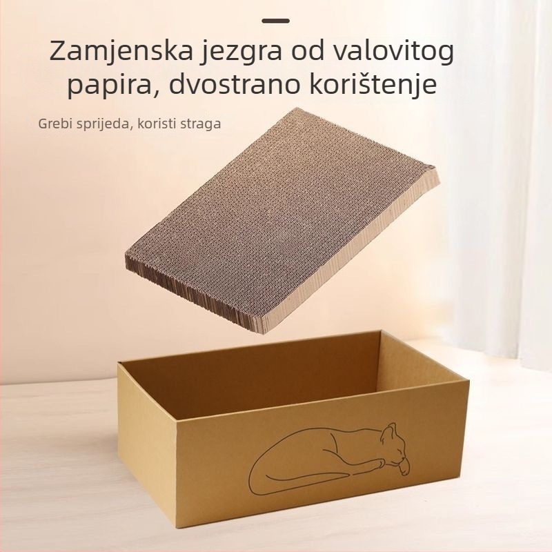 Velika kartonska kućica za mačke s pločom za grebanje, otporna na grebanje