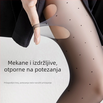Ženske crne pantyhose s polka točkama, 15D iznimno tanke