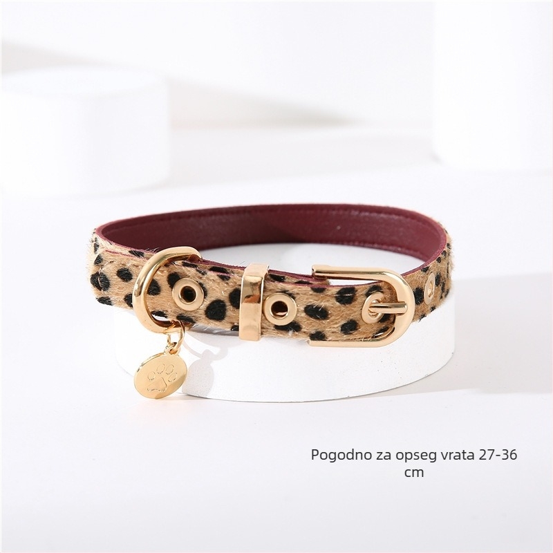 Ovratnik za kućne ljubimce s leopardim uzorkom, moderan personalizirani choker za mačke i pse u punk stilu