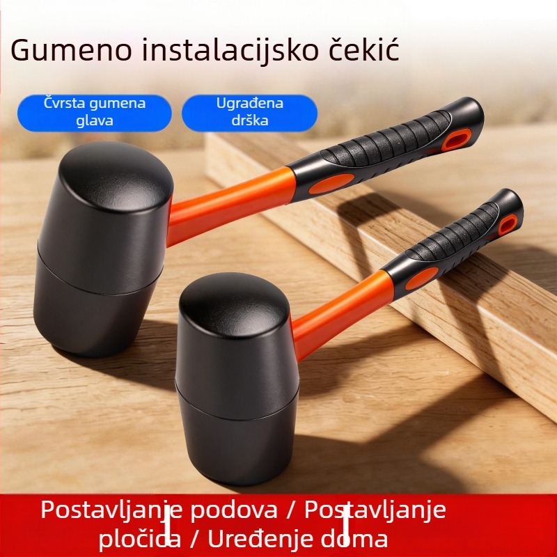 Gumeni čekić za postavljanje pločica i podova – čvrsti gumeni čekić za ne ostavlja ogrebotine na pločicama i završne radove na namještaju