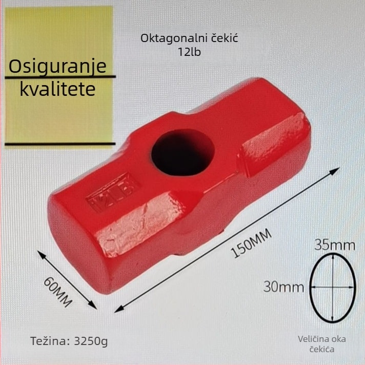 Osmerokutni čekić velike glave – stolarski i građevinski čekić