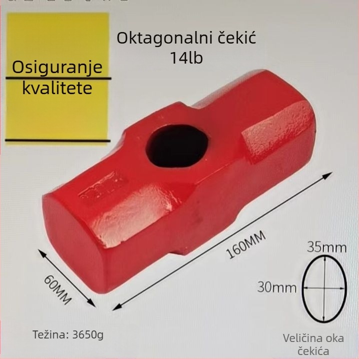 Osmerokutni čekić velike glave – stolarski i građevinski čekić