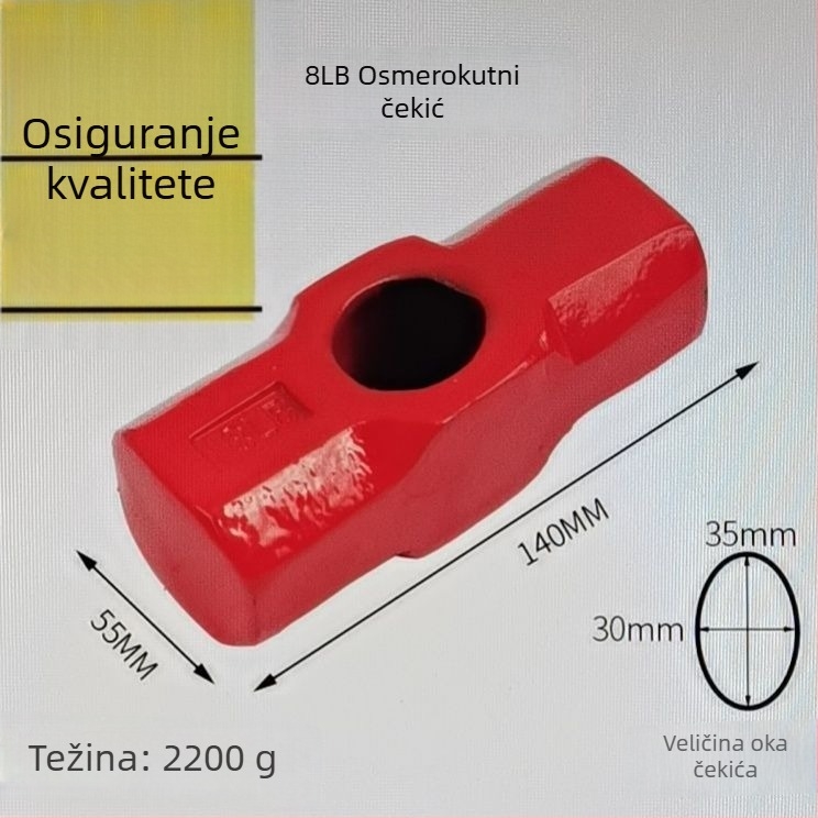 Osmerokutni čekić velike glave – stolarski i građevinski čekić