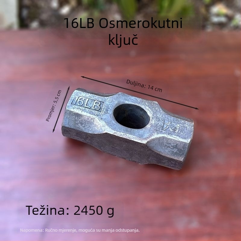 Osmerokutni čekić velike glave – stolarski i građevinski čekić