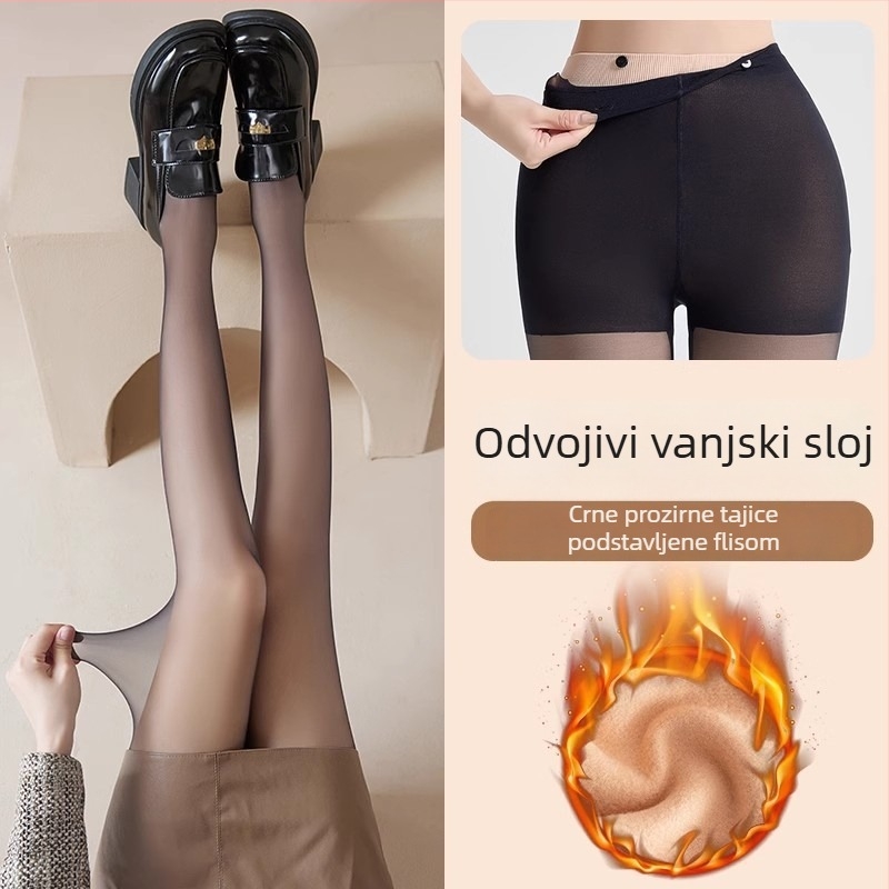 Baršunaste dvostruko odvojive gaćice s motivom srca i točkica, obložene fleesom, mliječno bijela, za jesen-zimu