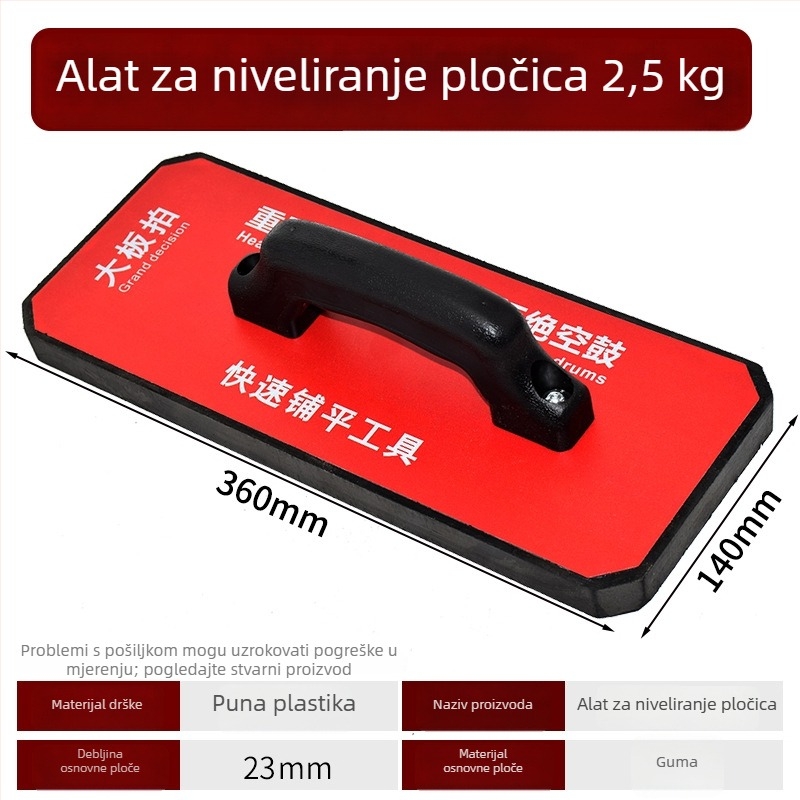 Alat za postavljanje velikih pločica – alternativa gumenu čekiću za postavljanje pločica i kamenih ploča