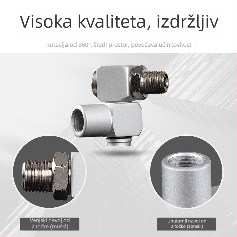 360° rotirajući pneumatski priključak za zračni crijevo tipa C, za kompresor i pištolj za čavlje