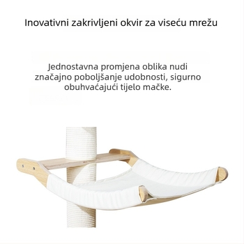 Drveni toranj za mačke s integriranom dvostrukom razinom i mačjim gnijezdom, sisalna grebalica, dizajn inspiriran svemirskom kapsulom, kompaktna skakačka platforma