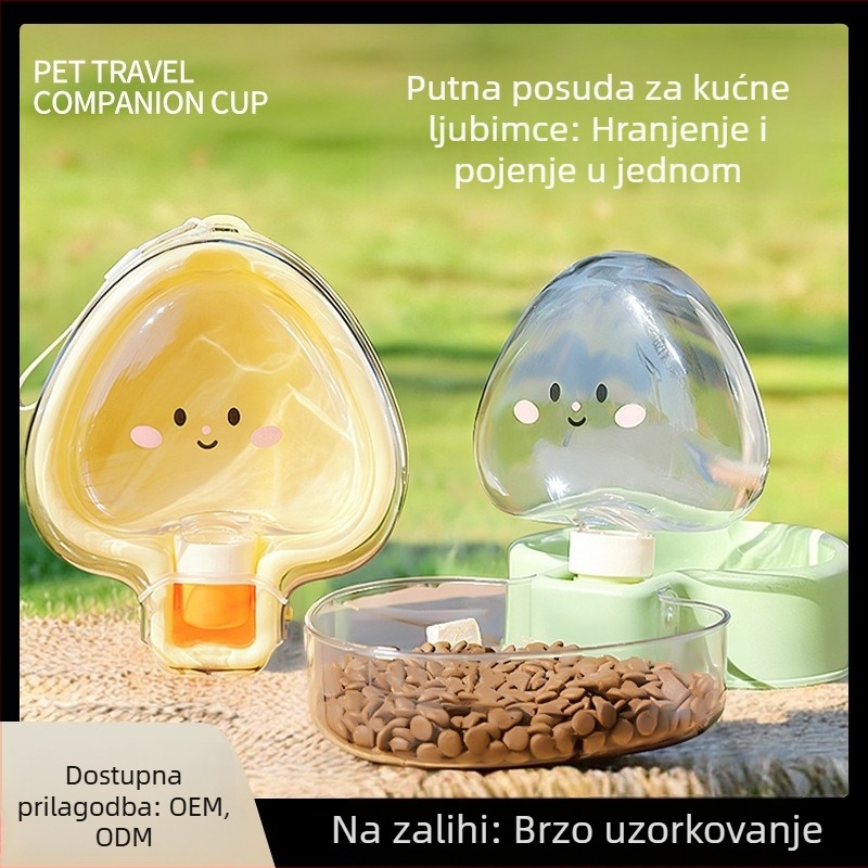 Sklopiva putna čaša za pse — prijenosni dispenser vode i hrane za šetnje na otvorenom