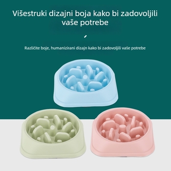 Posuda za sporo hranjenje mačaka s protukliznom podlogom, dizajn protiv gušenja, model 0027o, pakiranje na veliko