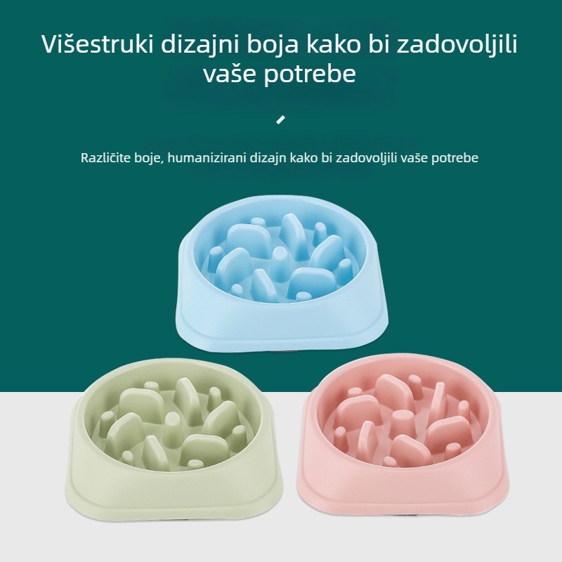 Posuda za sporo hranjenje mačaka s protukliznom podlogom, dizajn protiv gušenja, model 0027o, pakiranje na veliko