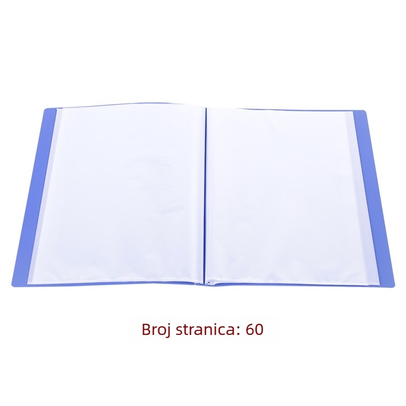 Deli 33660 Prozirna plastična mapa s džepovima za stranice, 60 stranica informacija, uredski organizator