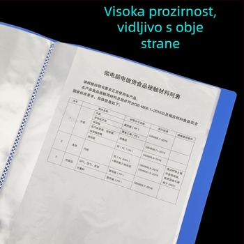A4 prozirna višeslojna fascikla s džepovima za umetke za stranice (10, 20, 30, 40, 60, 80, 100 stranica)