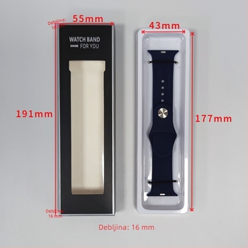Kutija za pakiranje silikonsko-kožnog kaiša za sat, kutija za kaiš iWatch s bijelim PET blisterom