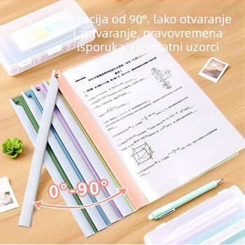 A4 fascikl s rotirajućim klipom za vuču, Morandi jastučić, prozirni dokument fascikl