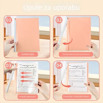 A4 fascikl s rotirajućim klipom za vuču, Morandi jastučić, prozirni dokument fascikl