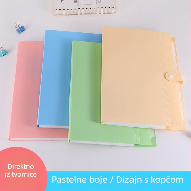 Višeslojni folder za dokumente i ispite, u slatkim bojama, prilagodljiv