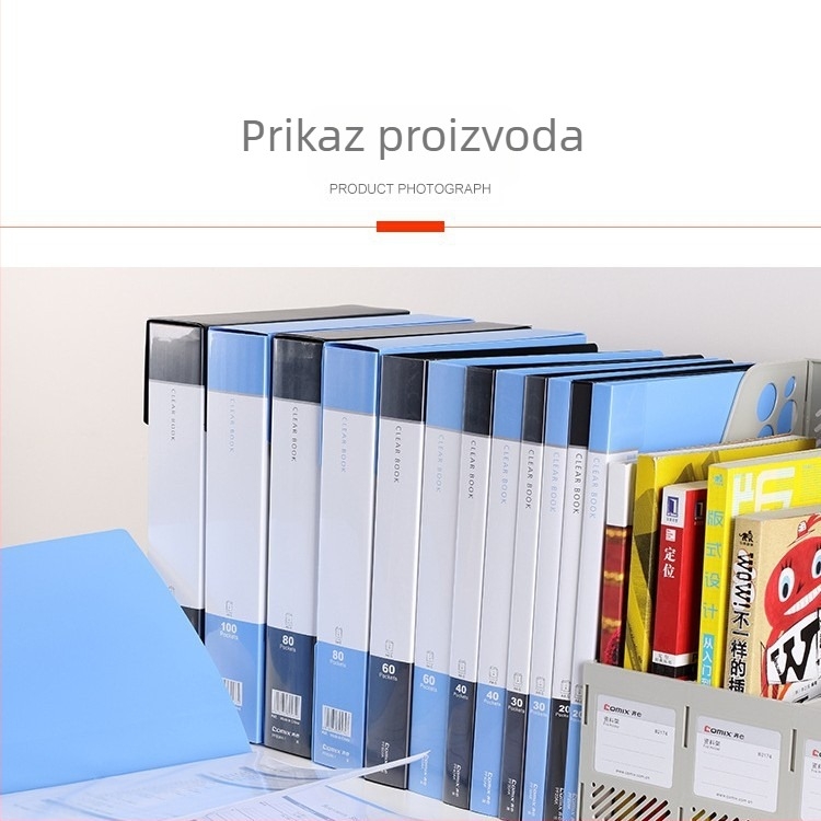 Qixin PF40AK A4 dokument mapa s 40 prozirnih džepova za skupljanje umjetničkih albuma