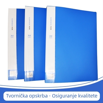 A4 fascikl za dokumente s prozirnim čvrstim klipom, plastični uredski pribor, model VR3, 60 listova