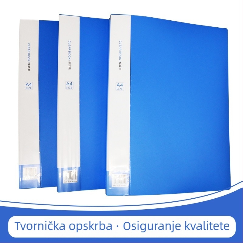 A4 fascikl za dokumente s prozirnim čvrstim klipom, plastični uredski pribor, model VR3, 60 listova