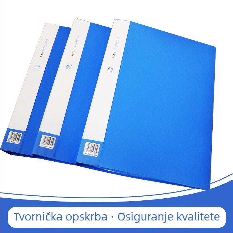A4 fascikl za dokumente s prozirnim čvrstim klipom, plastični uredski pribor, model VR3, 60 listova