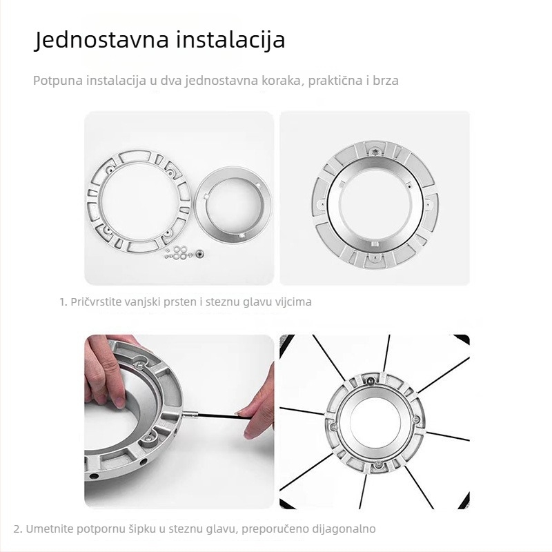 Baorong Metalni držač za interfejs kvadratnog i osmerokutnog softboxa – dodatak za video rasvjetu