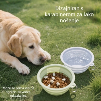 Vanjska prenosna sklopiva zdjela za pse – TPE+PP, pastelne boje, zdjela za hranu kućnih ljubimaca