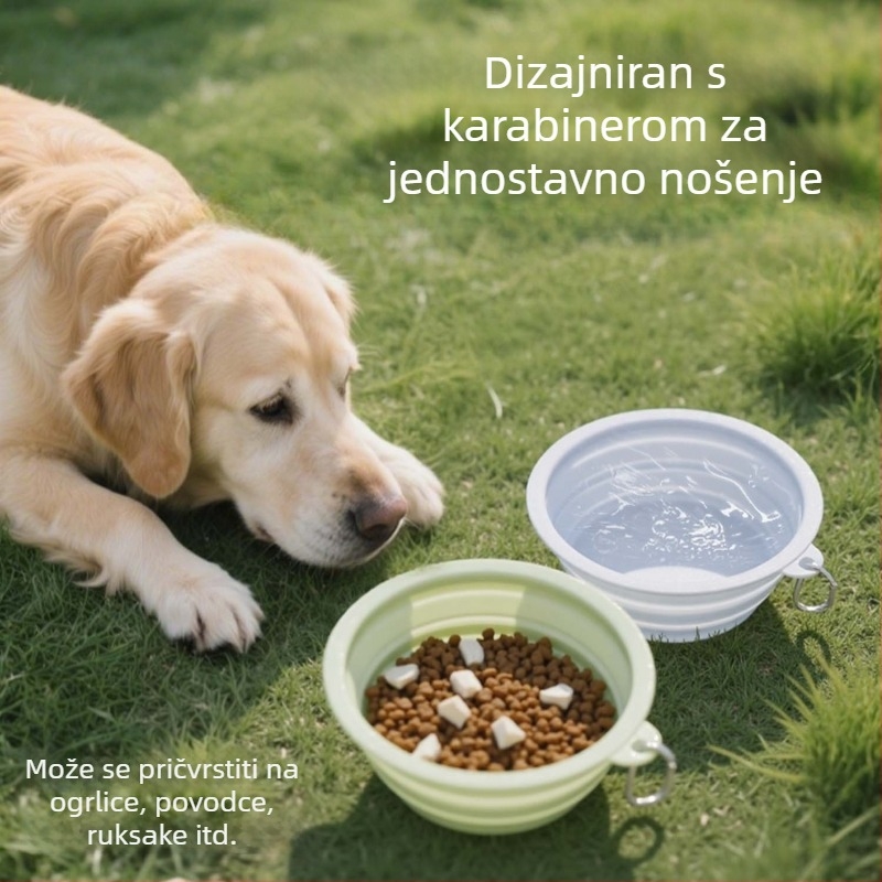 Vanjska prenosna sklopiva zdjela za pse – TPE+PP, pastelne boje, zdjela za hranu kućnih ljubimaca