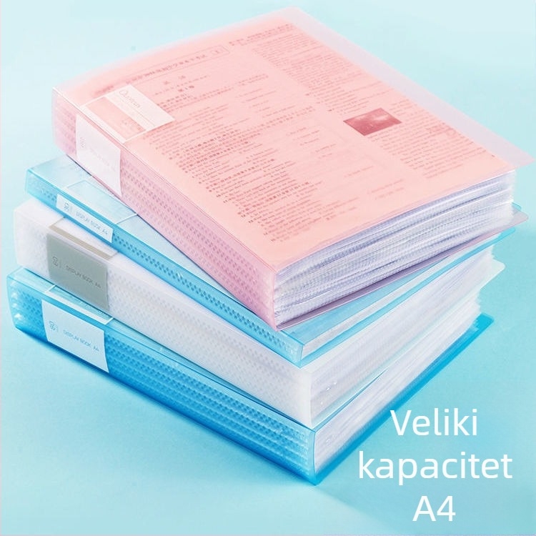 Prozirna višeslojna mapa za dokumente i ispite s umetnutim stranicama – velika kapaciteta za certifikate