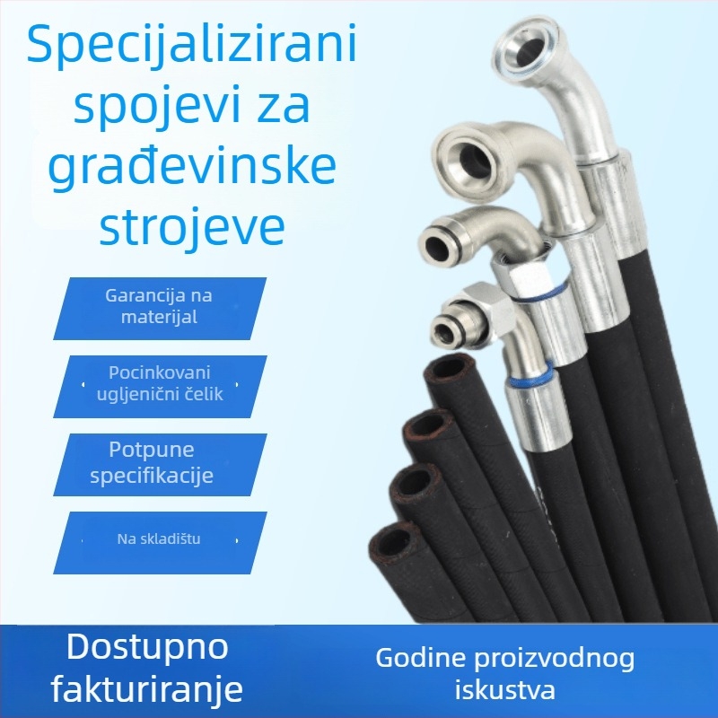 Visokotlačni crimp spoj za građevinske strojeve, čelik 45#, bijelo cinkani prirubnički spoj, F-tip spoja