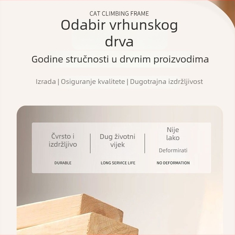 Drvena igračka blagovaonskog stola za hrčke – pejzažni ukras za kavez, velika veličina