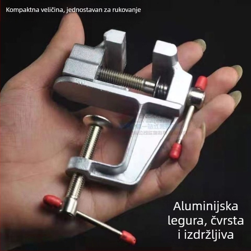 Mini stolni stezaljka od aluminijevog legura s ravnim čeljustima