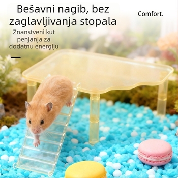 Prozirna akrilna ljestvica za hamster s platformom, protuklizna, dekorativna igračka za male kućne ljubimce