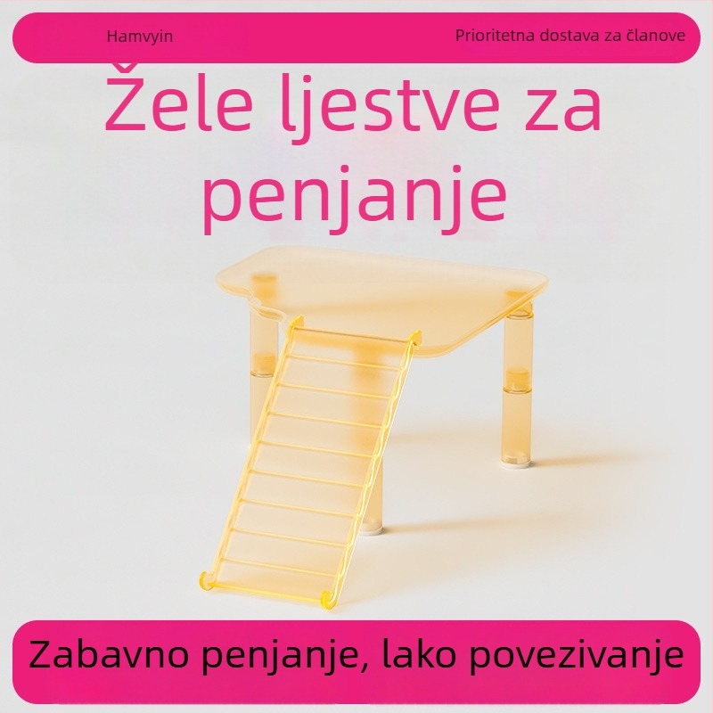 Prozirna akrilna ljestvica za hamster s platformom, protuklizna, dekorativna igračka za male kućne ljubimce