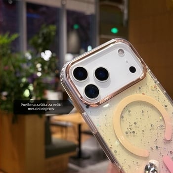 Magnetno kućište s glitterom za iPhone 17 Pro Max – zaštitno kućište otporno na pad za iPhone 16/15