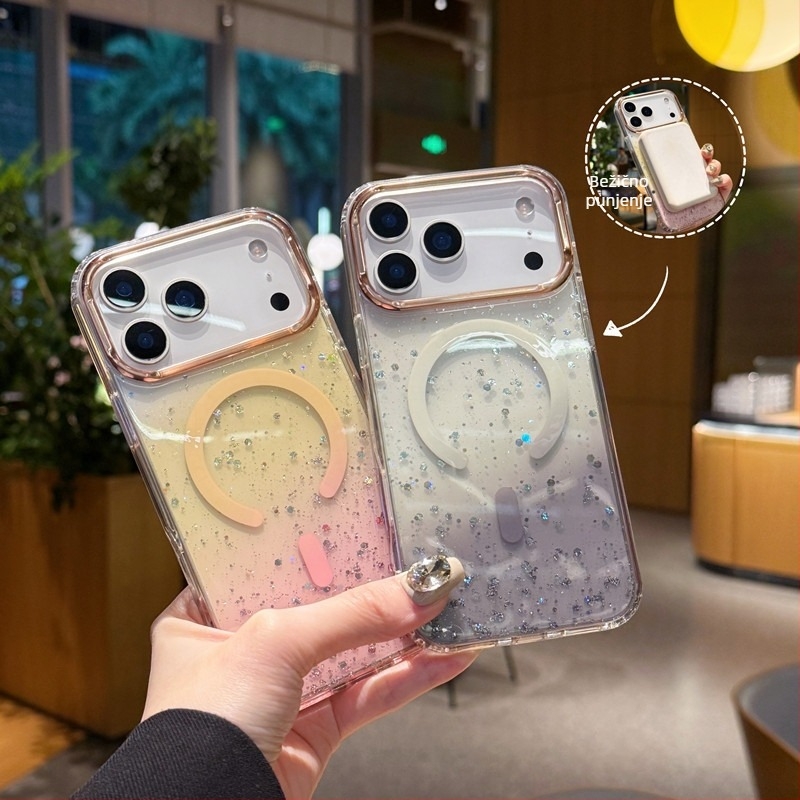 Magnetno kućište s glitterom za iPhone 17 Pro Max – zaštitno kućište otporno na pad za iPhone 16/15