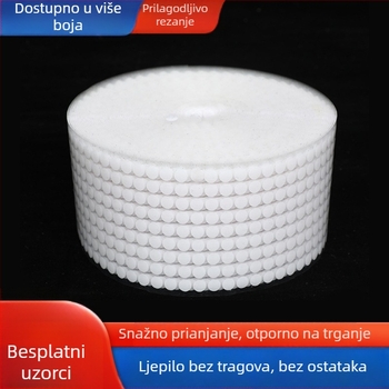 Ljepljiva Velcro traka s okruglim točkama, mješavina najlona i poliestera, za odjeću, kućne tekstile i industrijsku upotrebu