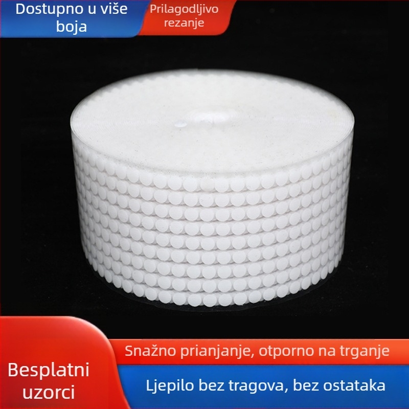 Ljepljiva Velcro traka s okruglim točkama, mješavina najlona i poliestera, za odjeću, kućne tekstile i industrijsku upotrebu